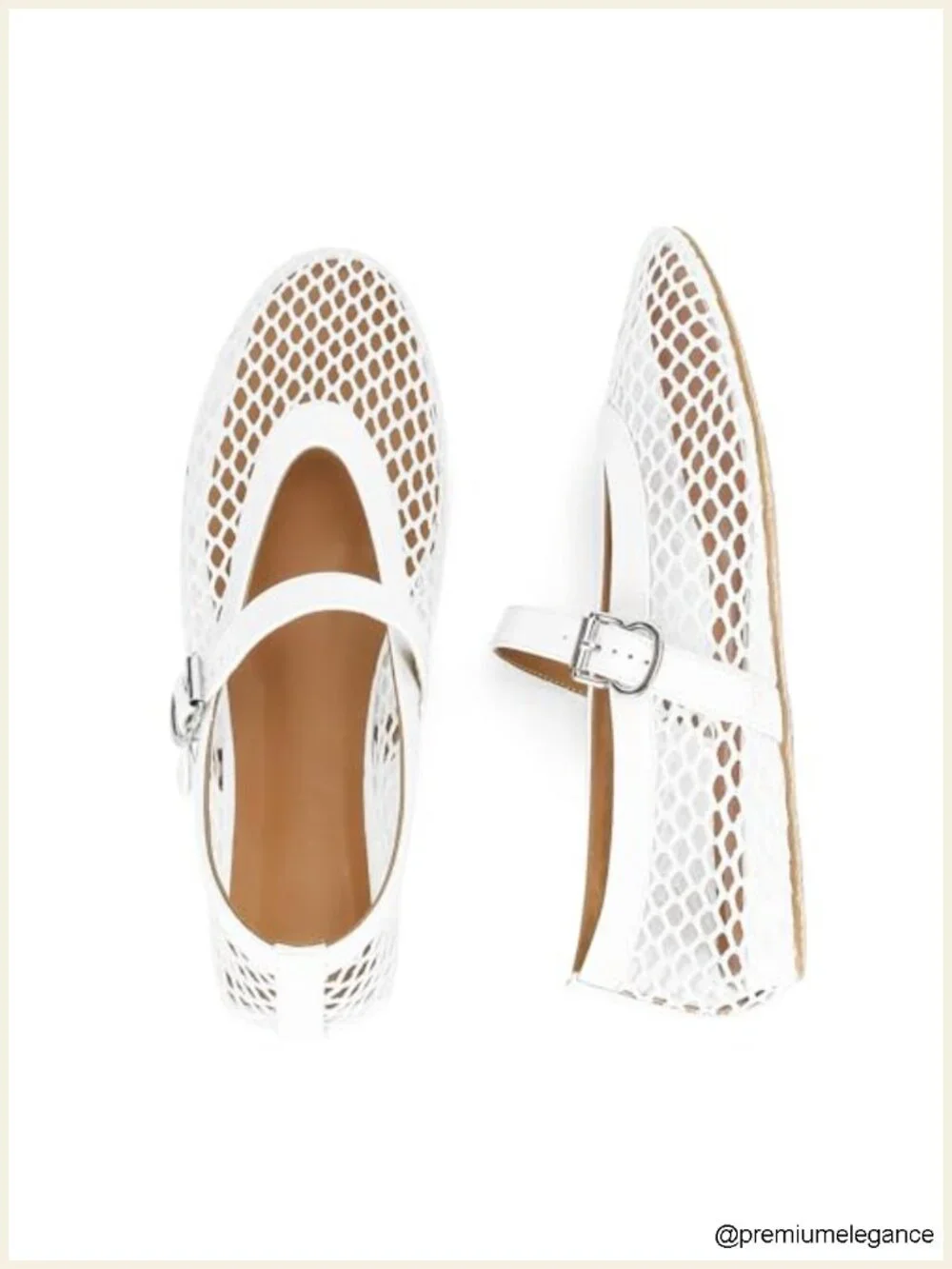 Mesh Ballet Flats Fishnet Ballerina Flats Buckle Strap Mary Jane Casual Dress